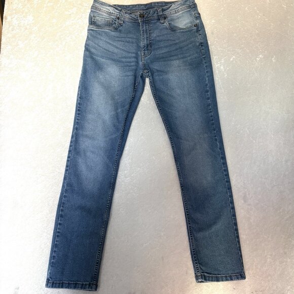 THE PERFECT JEAN NYC Stretch Slim Fit Jeans Mens 30X30 (Actual 31x29) Light Blue - Picture 1 of 13